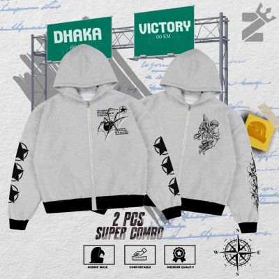 Sleeve Print Oversized Hoodie [BLACK]