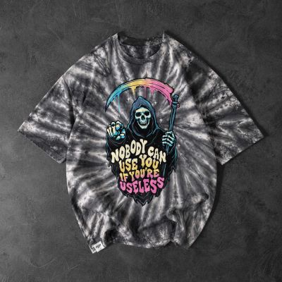 Bellatins Anime Acid Wash Drop Shoulder T-shirt